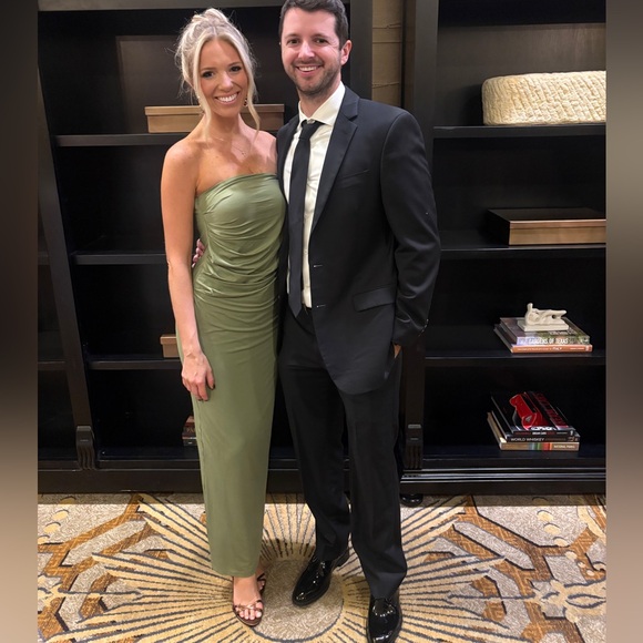 Revolve SNDYS Strapless Olive Boni Maxi Dress - Picture 4 of 5